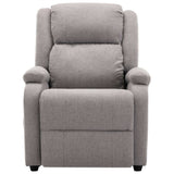 ZNTS Wing Back Electric Massage Recliner Light Grey Fabric 3074447