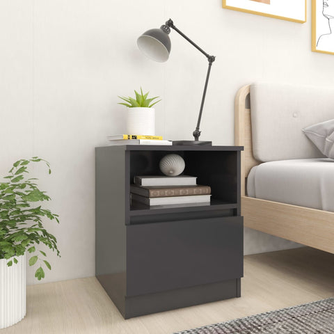 ZNTS Bed Cabinet Grey 40x40x50 cm Engineered Wood 806161