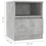 ZNTS Bed Cabinet Concrete Grey 40x40x50 cm Engineered Wood 806165