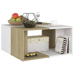 ZNTS Coffee Tables 4 pcs White and Sonoma Oak 33x33x33 cm Engineered Wood 806818