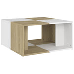 ZNTS Coffee Tables 4 pcs White and Sonoma Oak 33x33x33 cm Engineered Wood 806818