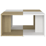ZNTS Coffee Tables 4 pcs White and Sonoma Oak 33x33x33 cm Engineered Wood 806818