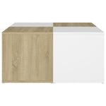 ZNTS Coffee Tables 4 pcs White and Sonoma Oak 33x33x33 cm Engineered Wood 806818
