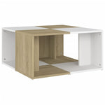 ZNTS Coffee Tables 4 pcs White and Sonoma Oak 33x33x33 cm Engineered Wood 806818