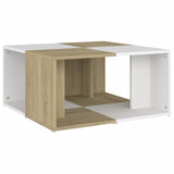 ZNTS Coffee Tables 4 pcs White and Sonoma Oak 33x33x33 cm Engineered Wood 806818