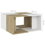 ZNTS Coffee Tables 4 pcs White and Sonoma Oak 33x33x33 cm Engineered Wood 806818