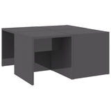 ZNTS Coffee Tables 4 pcs High Gloss Grey 33x33x33 cm Engineered Wood 806821
