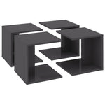 ZNTS Coffee Tables 4 pcs High Gloss Grey 33x33x33 cm Engineered Wood 806821