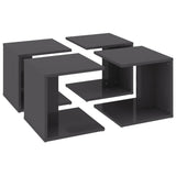ZNTS Coffee Tables 4 pcs High Gloss Grey 33x33x33 cm Engineered Wood 806821