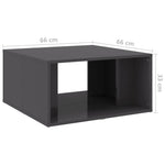 ZNTS Coffee Tables 4 pcs High Gloss Grey 33x33x33 cm Engineered Wood 806821