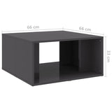 ZNTS Coffee Tables 4 pcs High Gloss Grey 33x33x33 cm Engineered Wood 806821