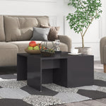 ZNTS Coffee Tables 4 pcs High Gloss Grey 33x33x33 cm Engineered Wood 806821