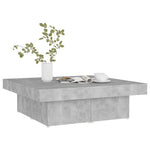 ZNTS Coffee Table Concrete Grey 90x90x28 cm Engineered Wood 806916