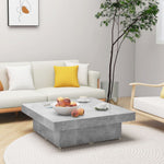 ZNTS Coffee Table Concrete Grey 90x90x28 cm Engineered Wood 806916