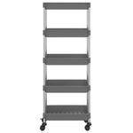 ZNTS 5-Tier Kitchen Trolley Grey 42x29x128 cm Iron and ABS 336333