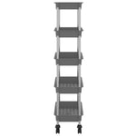 ZNTS 5-Tier Kitchen Trolley Grey 42x29x128 cm Iron and ABS 336333