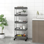 ZNTS 5-Tier Kitchen Trolley Grey 42x29x128 cm Iron and ABS 336333