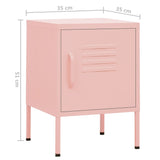 ZNTS Nightstand Pink 35x35x51 cm Steel 336211