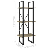 ZNTS 3-Tier Book Cabinet Sonoma Oak 40x30x105 cm Engineered Wood 806490