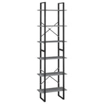 ZNTS Storage Shelf Grey 60x30x210 cm Solid Wood Pine 806524