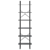 ZNTS Storage Shelf Grey 60x30x210 cm Solid Wood Pine 806524