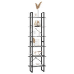 ZNTS Storage Shelf Grey 60x30x210 cm Solid Wood Pine 806524