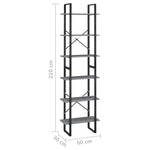 ZNTS Storage Shelf Grey 60x30x210 cm Solid Wood Pine 806524