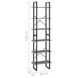 ZNTS Storage Shelf Grey 60x30x210 cm Solid Wood Pine 806524