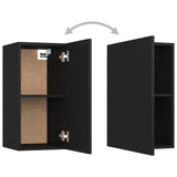 ZNTS 8 Piece TV Cabinet Set Black Engineered Wood 3078773