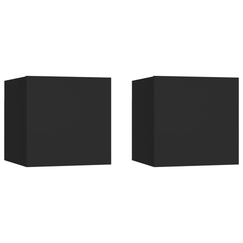 ZNTS Bedside Cabinets 2 pcs Black 30.5x30x30 cm Engineered Wood 3079710