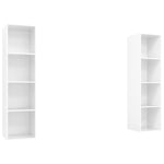 ZNTS Wall-mounted TV Cabinets 2 pcs High Gloss White Engineered Wood 3079868