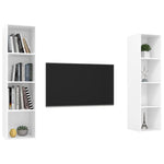 ZNTS Wall-mounted TV Cabinets 2 pcs High Gloss White Engineered Wood 3079868