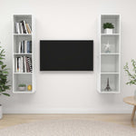ZNTS Wall-mounted TV Cabinets 2 pcs High Gloss White Engineered Wood 3079868