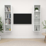 ZNTS Wall-mounted TV Cabinets 2 pcs High Gloss White Engineered Wood 3079868
