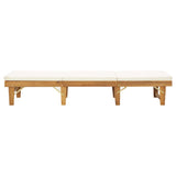 ZNTS Folding Sun Lounger with Cushion Solid Wood Acacia Cream White 316645
