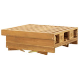 ZNTS Folding Sun Lounger with Cushion Solid Wood Acacia Cream White 316645