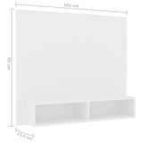 ZNTS Wall TV Cabinet White 102x23.5x90 cm Engineered Wood 808260