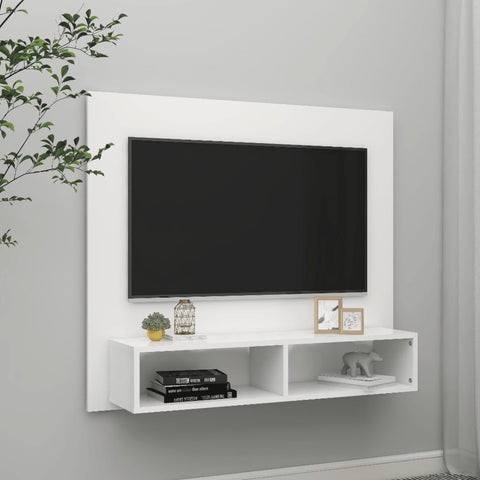 ZNTS Wall TV Cabinet White 102x23.5x90 cm Engineered Wood 808260