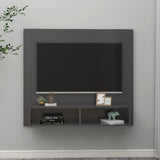 ZNTS Wall TV Cabinet Grey 102x23.5x90 cm Engineered Wood 808262