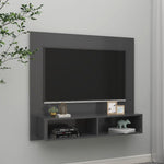 ZNTS Wall TV Cabinet Grey 102x23.5x90 cm Engineered Wood 808262