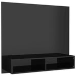 ZNTS Wall TV Cabinet High Gloss Black 102x23.5x90 cm Engineered Wood 808267
