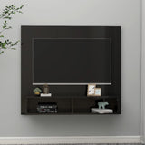 ZNTS Wall TV Cabinet High Gloss Black 102x23.5x90 cm Engineered Wood 808267