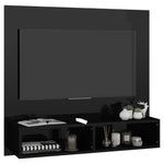 ZNTS Wall TV Cabinet High Gloss Black 102x23.5x90 cm Engineered Wood 808267