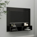 ZNTS Wall TV Cabinet High Gloss Black 102x23.5x90 cm Engineered Wood 808267
