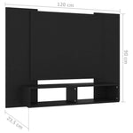 ZNTS Wall TV Cabinet Black 120x23.5x90 cm Engineered Wood 808288