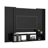 ZNTS Wall TV Cabinet High Gloss Black 120x23.5x90 cm Engineered Wood 808294