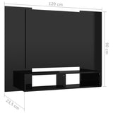 ZNTS Wall TV Cabinet High Gloss Black 120x23.5x90 cm Engineered Wood 808294