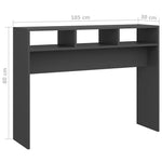 ZNTS Console Table Grey 105x30x80 cm Engineered Wood 808307