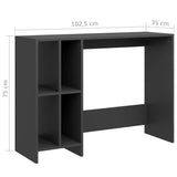 ZNTS Notebook Desk Grey 102.5x35x75 cm Engineered Wood 808343