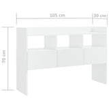 ZNTS Sideboard High Gloss White 105x30x70 cm Engineered Wood 808383